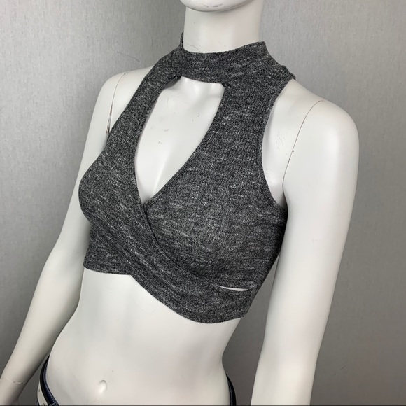 NWT Knit Open Front Crop Busty Racerback Tank Top - Picture 6 of 16